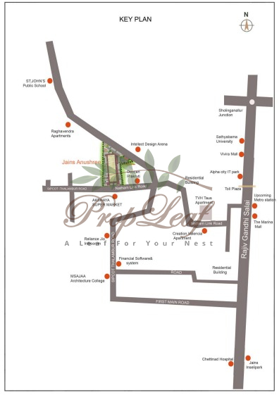 Jains Anushree Location Map